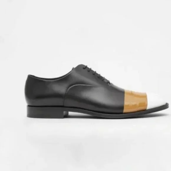 Burberry Sturges Tape Detail Leather Oxford Shoes - Picture 5 of 10